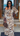 Robe longue asymétrique femme imprimé graphique marron