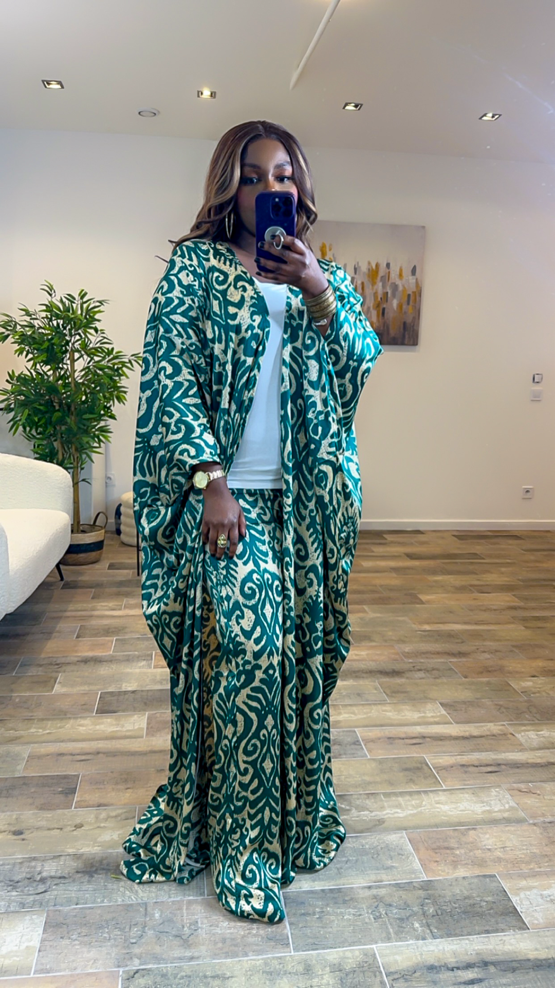 Ensemble pantalon Kimono vert